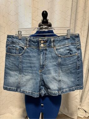 LOFT Light Blue Denim Mid-Rise Jean Shorts